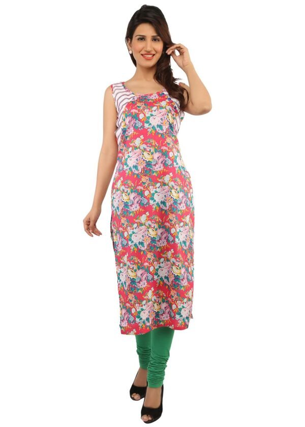 Hot Pink Printed Kurti