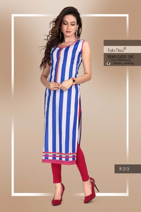 Royal Blue Stripped Kurti