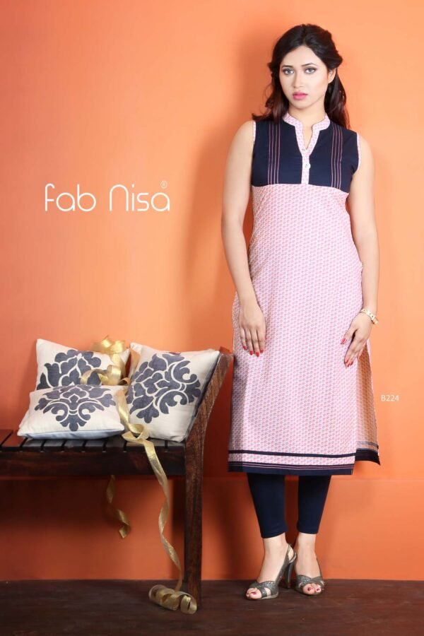 Neon Pink Dotted Kurti