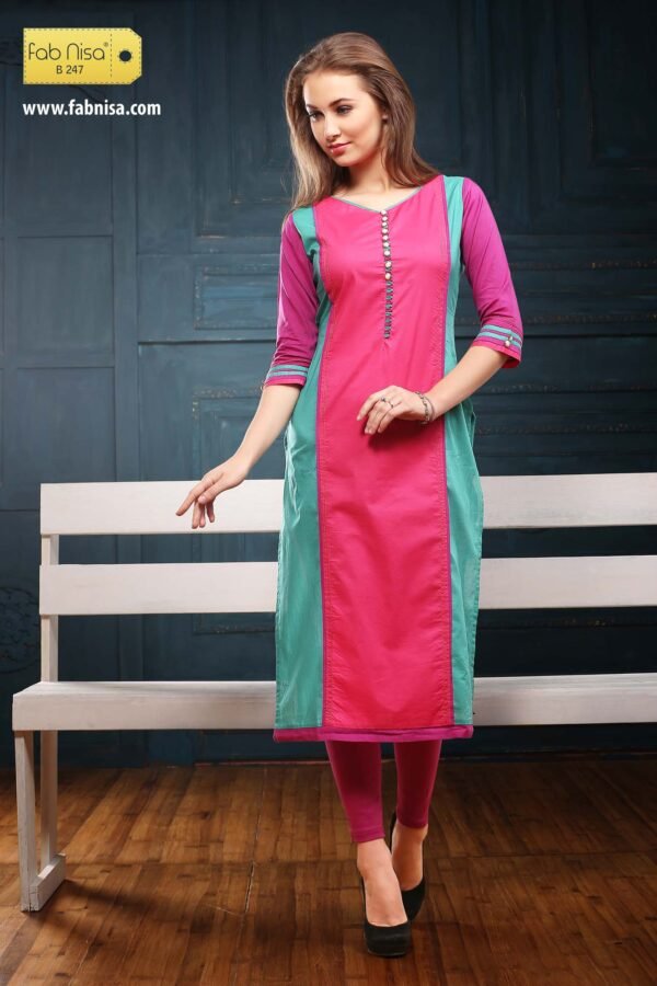 Pink Dual Color Kurti