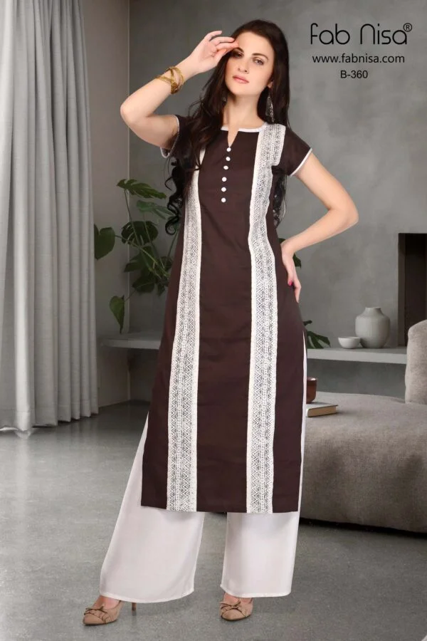 Brown Stripped Kurti