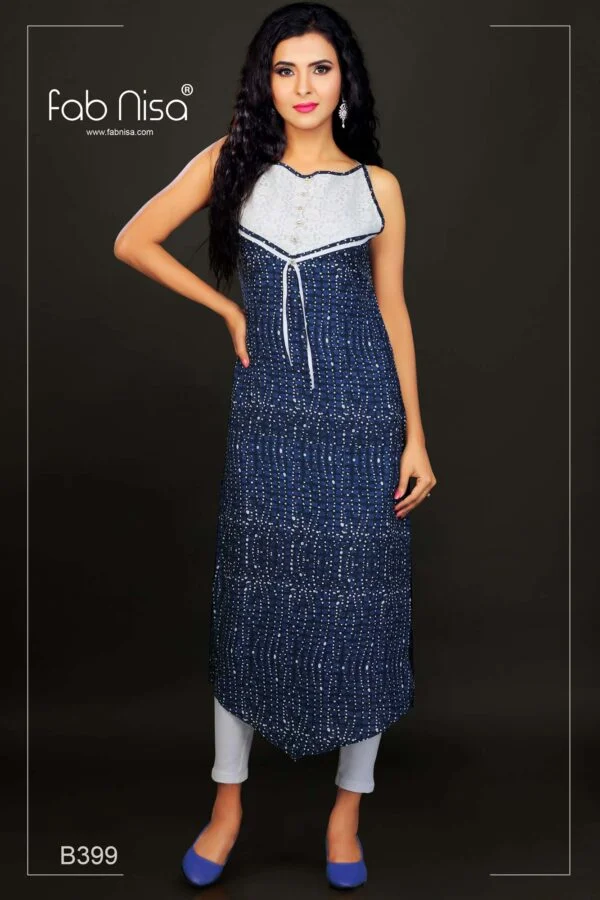 Blue Dotted Kurti