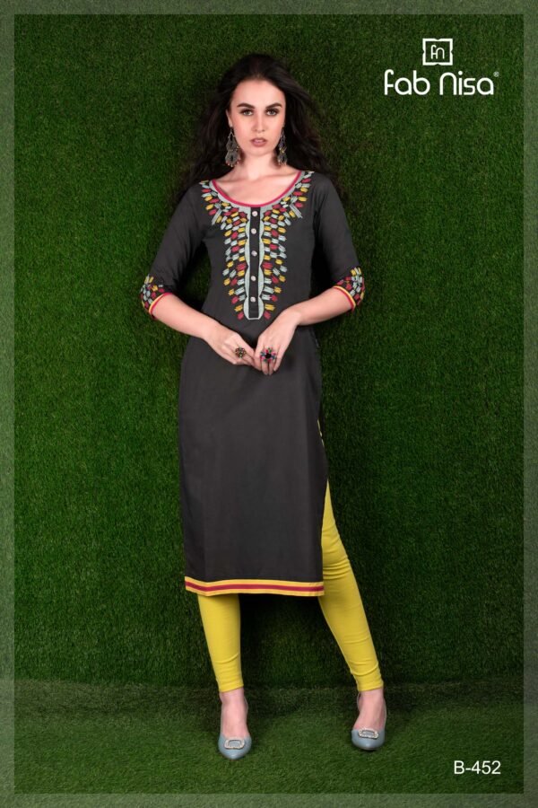 Cool Grey Solid Kurti