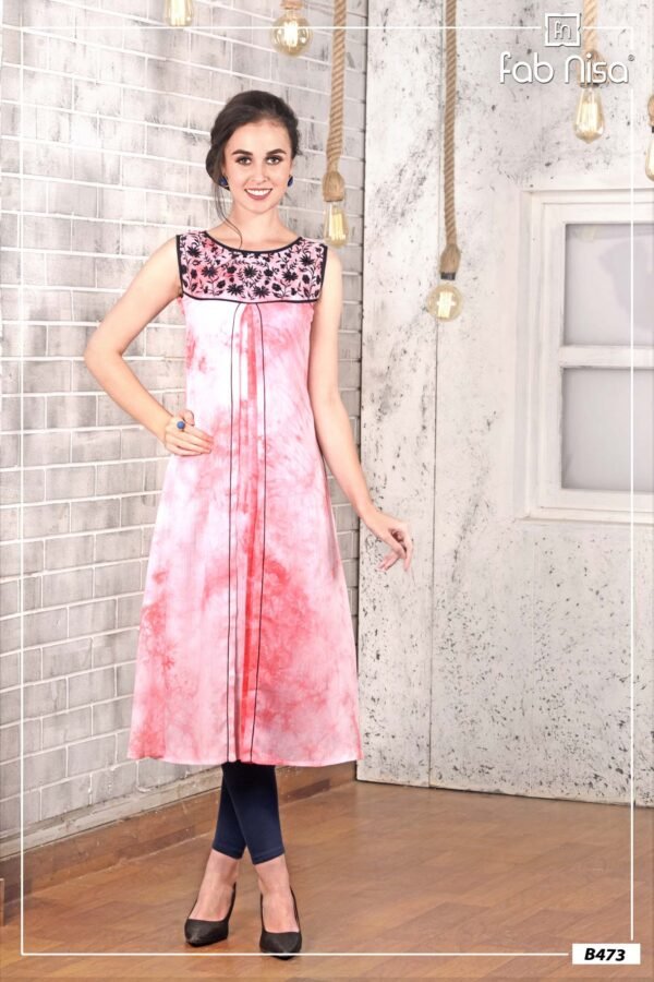 Dirty Peach Printed Kurti