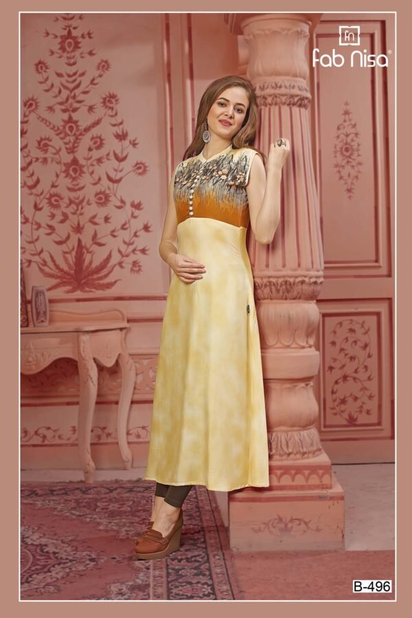 Royal Beige Print Kurti