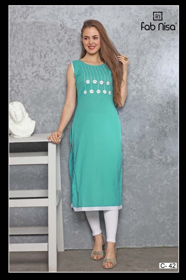 Solid Sea Green Kurti