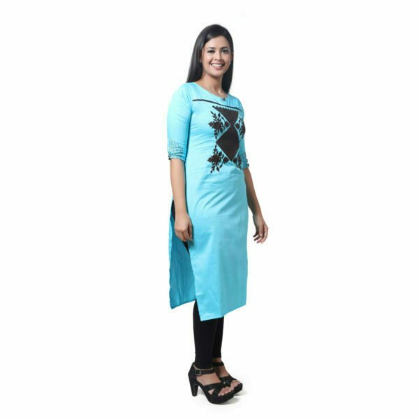 Sky Blue Printed Kurti