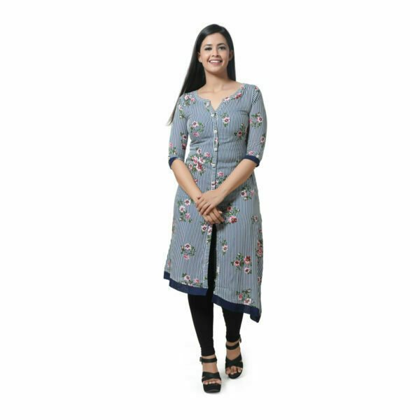 Navy Asymmetric Cut Kurti