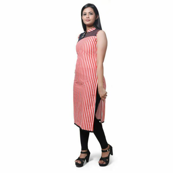 Red Stripped Kurti - Image 3