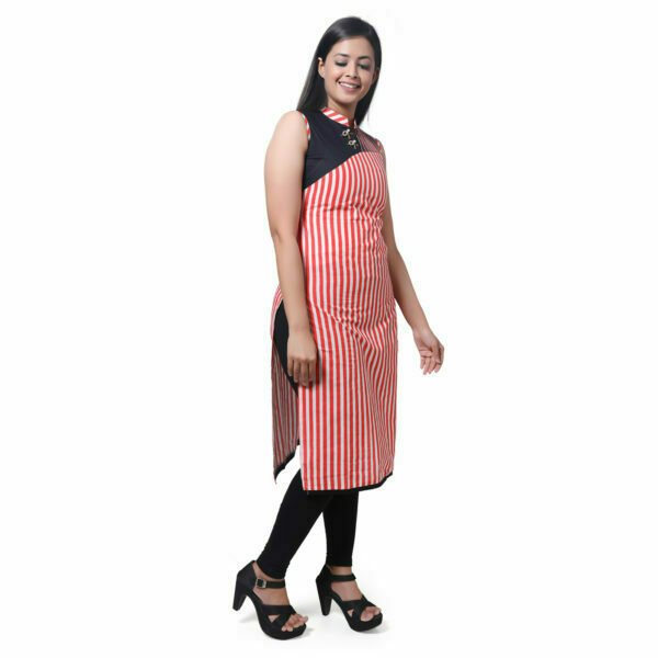 Red Stripped Kurti - Image 2