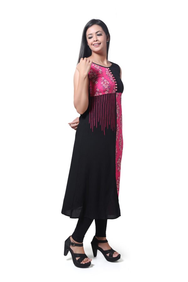 Pink/Black Dual Tone Kurti - Image 3