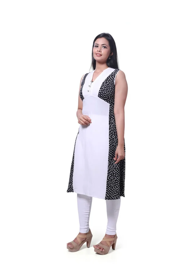 Black Asymmetric Cut Kurti - Image 5