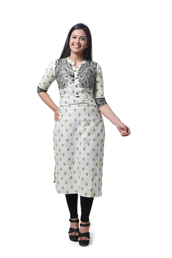 Beige Royal Pattern Kurti