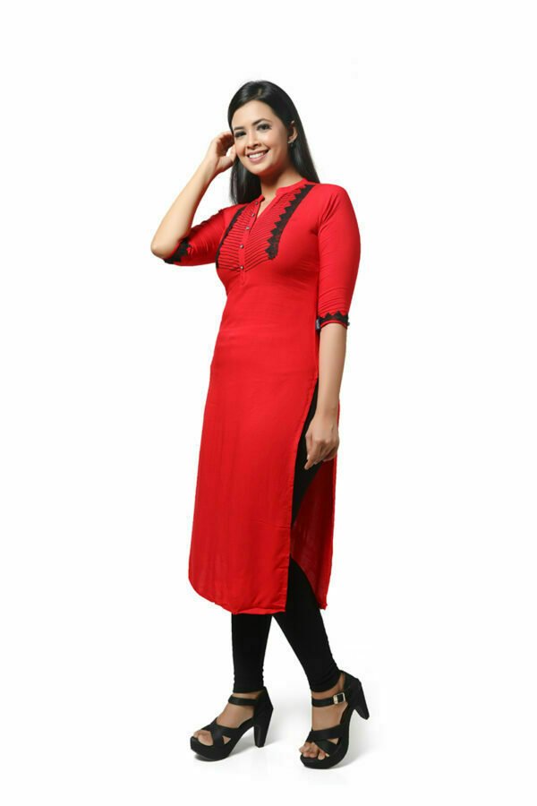 Red Solid Kurti