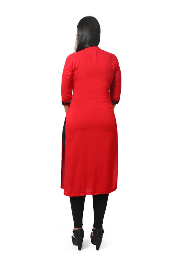 Red Solid Kurti - Image 5