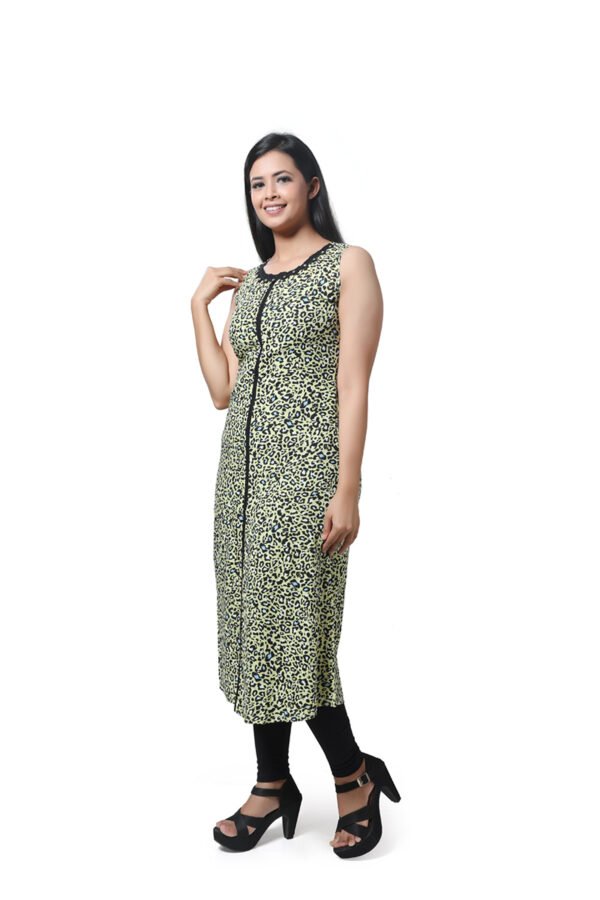 Lemon Cheetah Print Kurti - Image 3