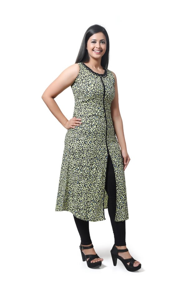 Lemon Cheetah Print Kurti