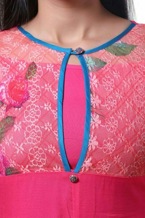 Pink Solid Kurti - Image 4