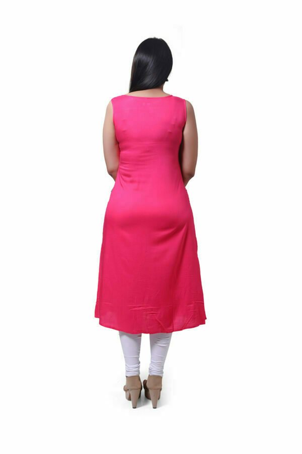 Pink Solid Kurti - Image 5