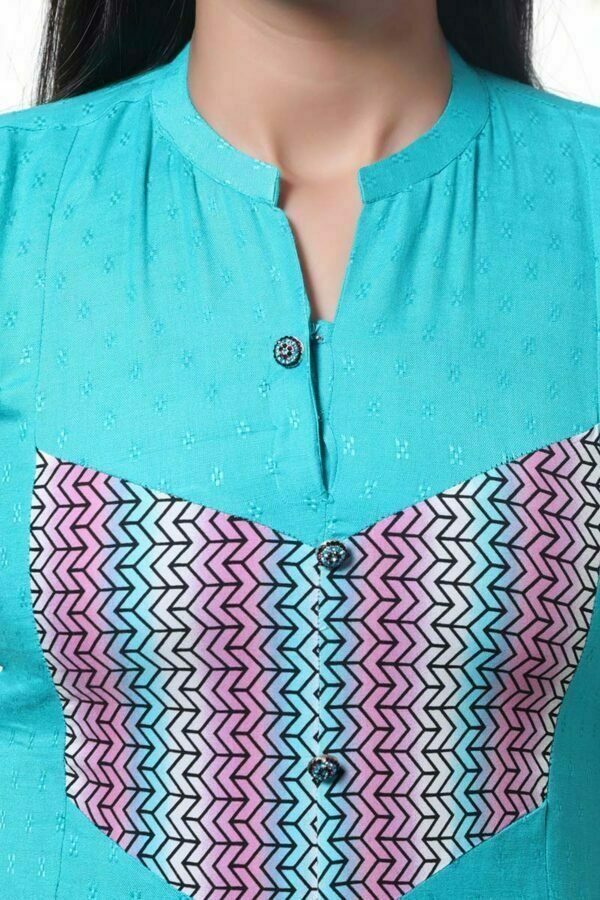 Sea Green Printed Kurti - Image 5