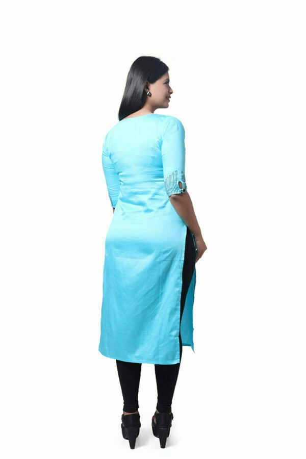 Sky Blue Printed Kurti - Image 4