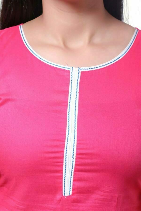 Pink Solid Short Kurti - Image 4