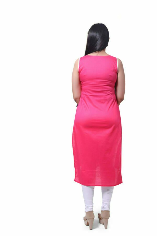 Pink Solid Short Kurti - Image 5