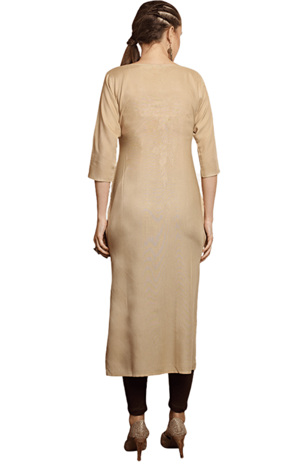 Beige Solid Formal Ethnic Kurti